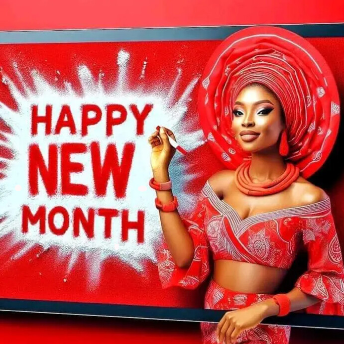 Happy New month poster template