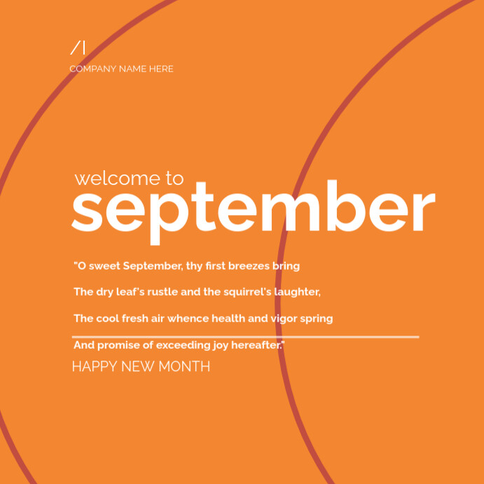 Happy new month September flyer Instagram Post template