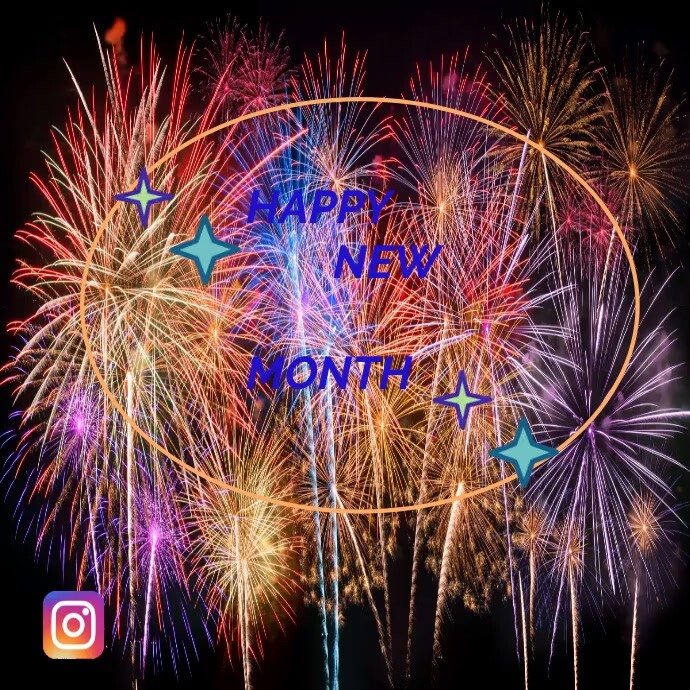 Happy new month video Instagram Post template