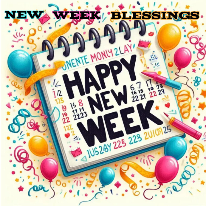 Happy New week โพสต์บน Instagram template