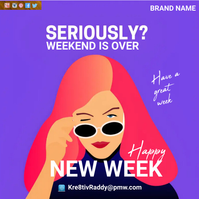 Happy New Week Template | PosterMyWall