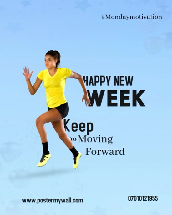 Happy new week design template Instagram Portrait