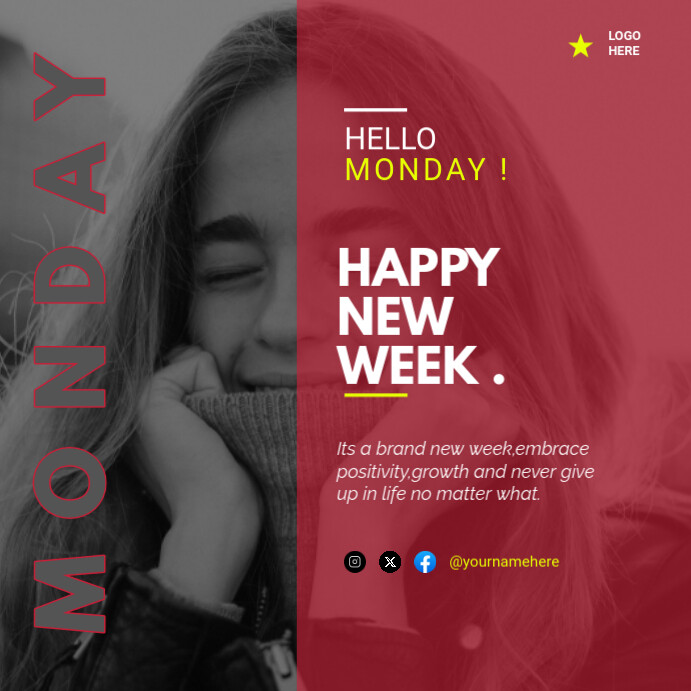 happy new week design template post | PosterMyWall