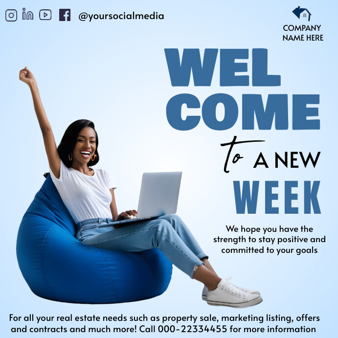 Happy new week message corporate template | PosterMyWall