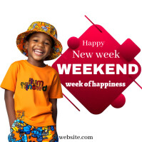 Happy new week quotes flyer Cuadrado (1:1) template