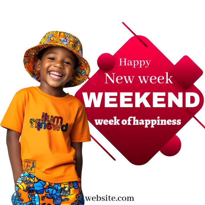 Happy new week quotes flyer Vierkant (1:1) template