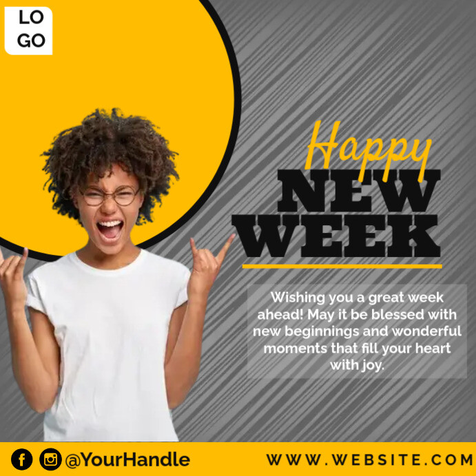 New Week Script Happy new week template | PosterMyWall