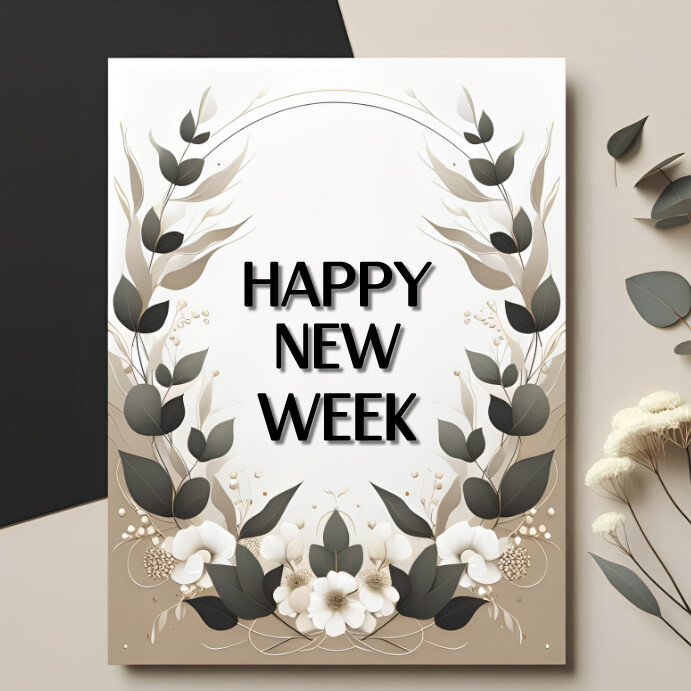 New Week Script Plantilla de Happy new week template design | PosterMyWall
