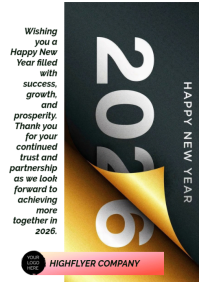 Happy New yar banner greetings A3 template