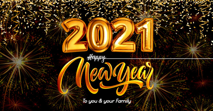 Happy New Year 2021 Post Template auf Facebook geteiltes Bild