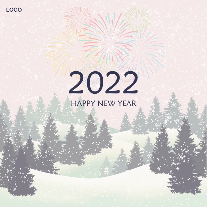 happy new year 2022 โพสต์บน Instagram template