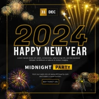 Happy New Year 2024 Kwadrat (1:1) template