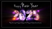 Happy New Year 2024 Fire Shine Ad Video copertina Facebook (16:9) template