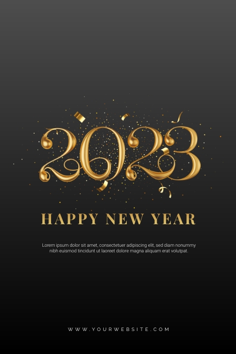 Plantilla de Happy New Year 2023 Greeting Poster | PosterMyWall