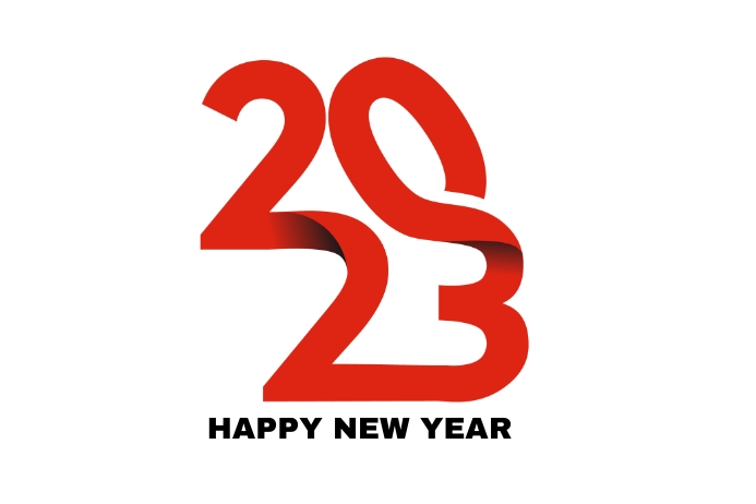 Plantilla de Happy New Year 2023 text typography design | PosterMyWall