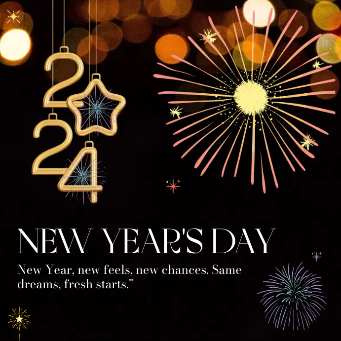 HAPPY NEW YEAR 2024, 2025,2026,2027,2028,2029 Instagram Post template