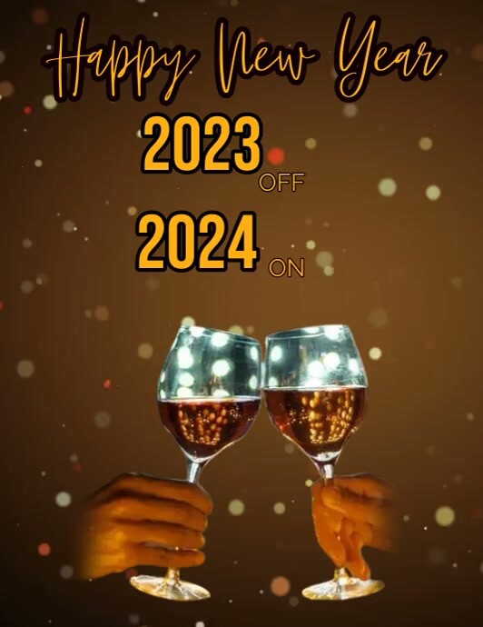 Happy new year 2024 , new year 2024 wishes , Folder (US Letter) template