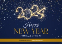 happy new year 2024 a6 greetings card templat template