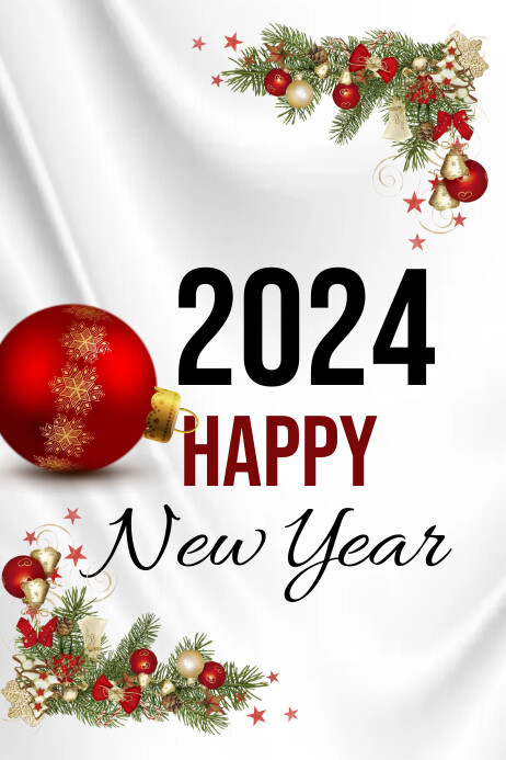 Happy new year 2024 Banner Template Poster