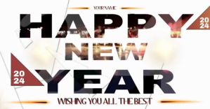 Biały New Year Celebration Facebook Shared Image Template