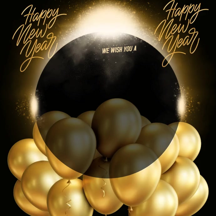 happy new year 2024 confetti video โพสต์บน Instagram template
