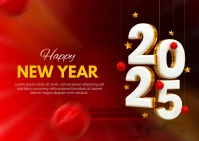 Happy New Year 2024 Design Template Postal