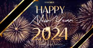 happy new year 2024 design template Facebook Shared Image