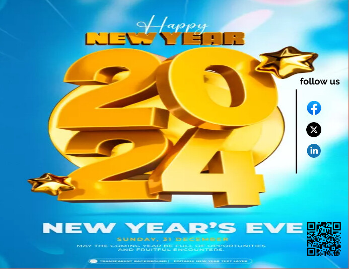 Plantilla de happy new year 2024 PosterMyWall