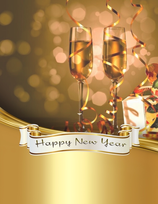 Happy new year 2024 Volantino (US Letter) template