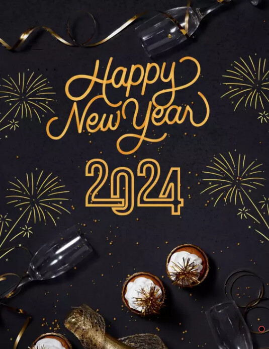 happy new year 2024 flyer template