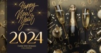 happy new year 2024 influencer design ภาพที่แชร์บน Facebook template