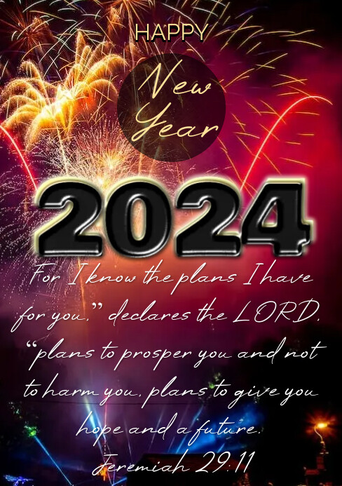 Happy New year 2024 Jeremiah 29:11 for I know A5 template