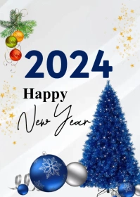 Happy New Year 2024 Poster Template A6
