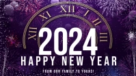 Happy new year 2024 social media post Video copertina Facebook (16:9) template