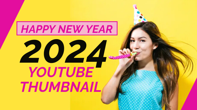 Happy New Year 2024 YouTube thumbnails template