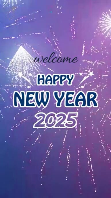 Happy New Year 2025 Vídeo do TikTok template