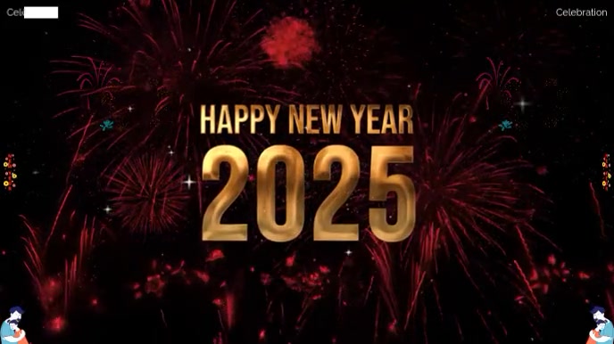 Happy new year 2025 Ecrã digital (16:9) template
