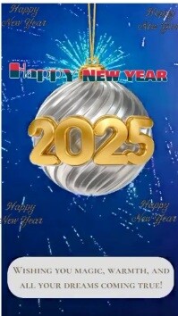 Шаблон Happy New Year 2025 Tiktok Video | PosterMyWall