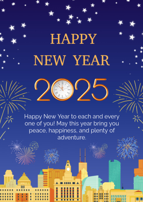 Happy New year 2025 A4 template