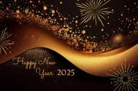 Happy New Year 2025 Label template