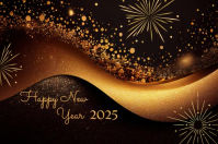 Black New Year Celebration 2025 Etichetta Template