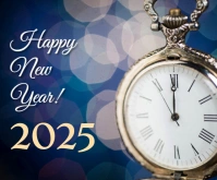 Happy New Year 2025 Medium Rectangle template