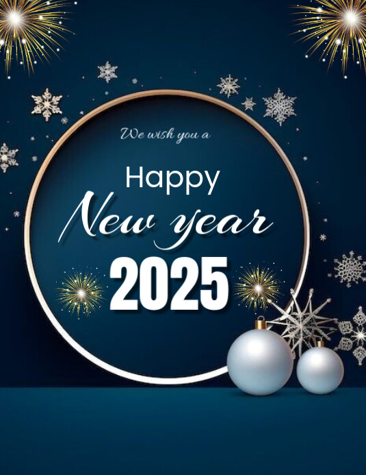 Happy New Year 2025 Flyer Template | PosterMyWall