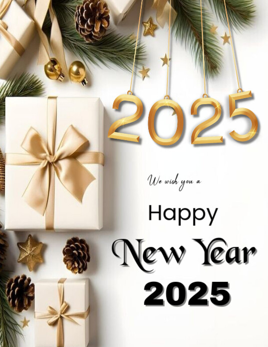 Happy New Year 2025 Flyer Template | PosterMyWall