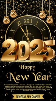 Happy New Year 2025 Greeting Instagram Story. template