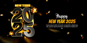 Happy New Year 2025 Invitation Banner template