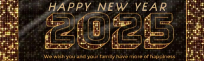 Happy New Year 2025 Linkedin Background Image LinkedIn-baggrundsbillede template