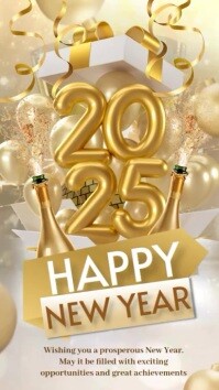 happy new year 2025 message design template เรื่องราวบน Instagram