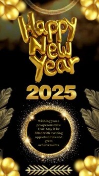 happy new year 2025 message design template เรื่องราวบน Instagram