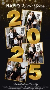 Happy new year 2025 message design template Instagram Story